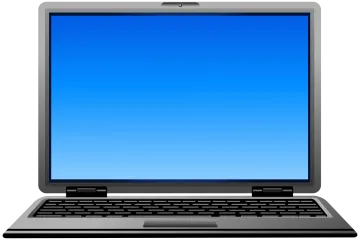 a laptop computer with a blue screen
