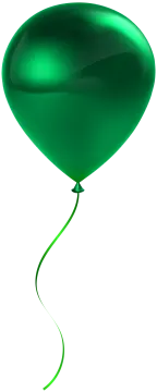 a green balloon flying in the air