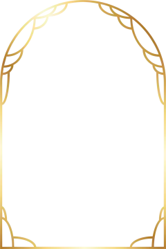 a gold frame with a white background