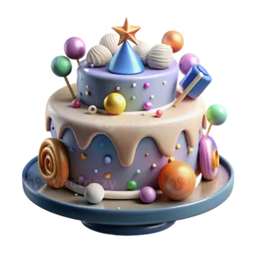 a cake with candy and candis on top
