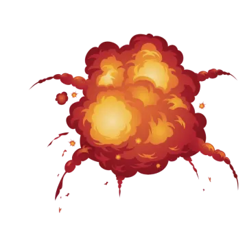 an explosion of red and orange smoke