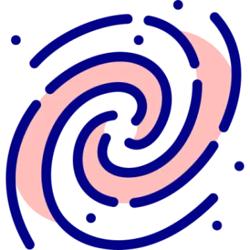 a pink and blue spiral design