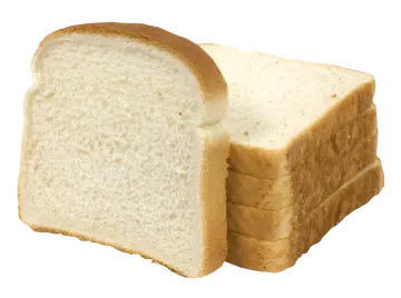 a slice of white bread on a white background