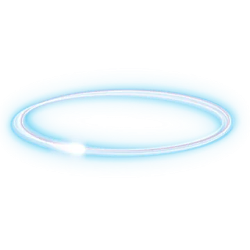 a white ring with blue light on it
