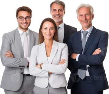 a group of business people standing together
