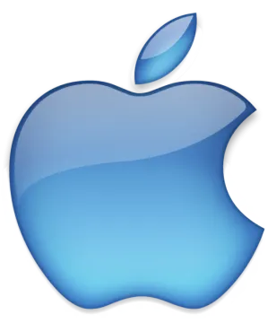 an apple logo on a white background