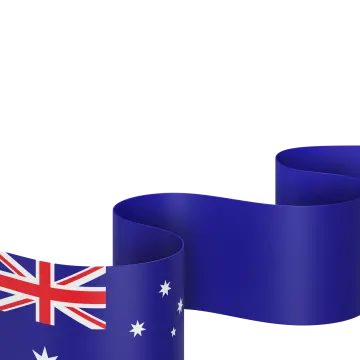 an australian flag on a white background