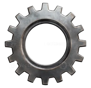 a metal gear wheel on a white background