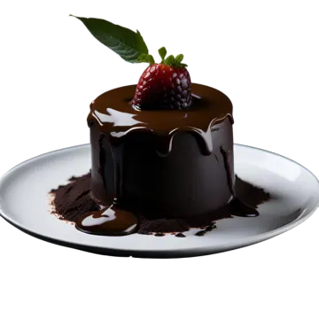 a white plate topped with a chocolate covered dessert