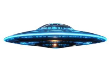 an alien spaceship flying over a white background