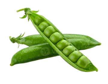 green peas on a white background