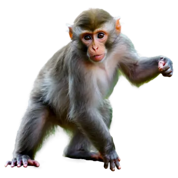 a monkey is standing on its hinds