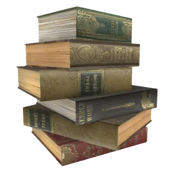 a stack of books on a white background