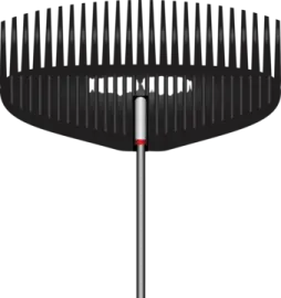 a black and white comb on a white background