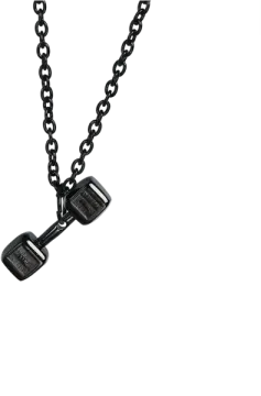 a black necklace with a lock on it
