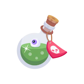 an illustration of a bottle with a green substance inside