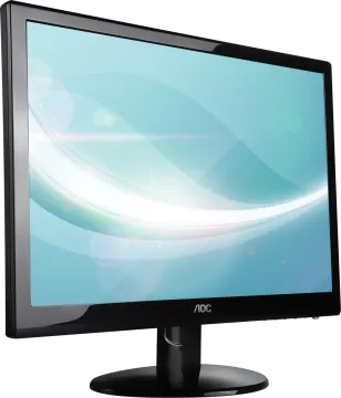 a computer monitor on a white background