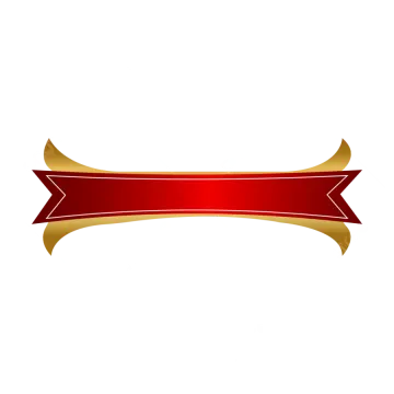a red and gold ribbon with a white background