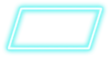 a square neon sign with a white background