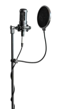 a microphone on a white background