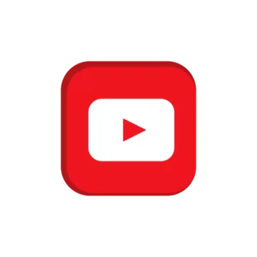 a red youtube icon on a white background