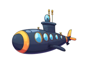 a submarine with an antenna on top of it