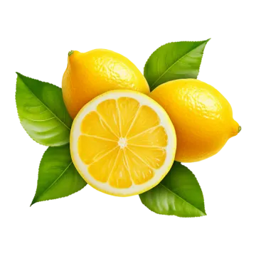 two lemons with leaves on a white background