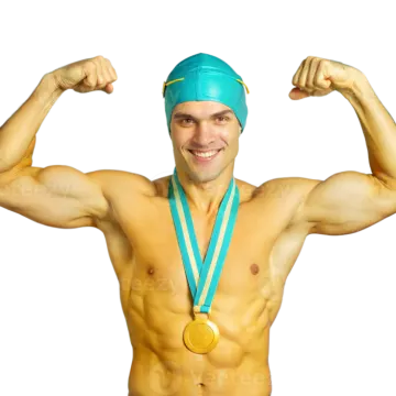a man with a gold medal on his chest