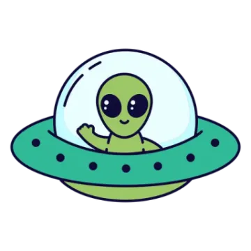 an alien in a spaceship