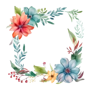 a watercolor floral frame