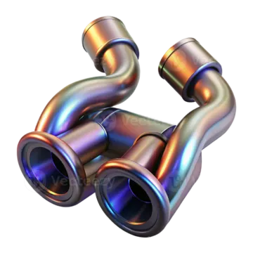 a pair of stainless pipe fittings