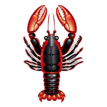 a red lobster on a white background