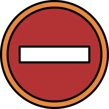 a no entry sign on a white background