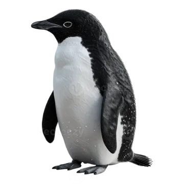 a penguin standing in front of a white background