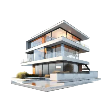 a 3d rendering of a modern house