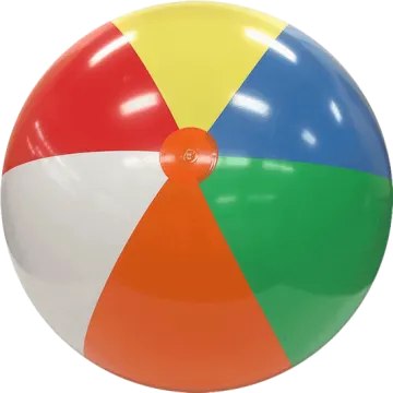 a colorful beach ball on a white background