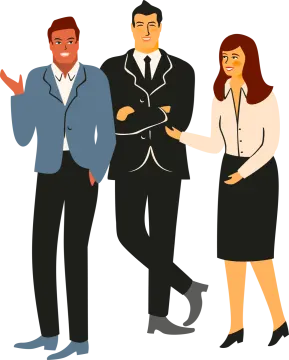 a group of business people standing together