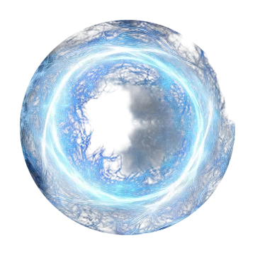 a blue fire ball on a white background