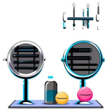 an image of two mirrors and a ball