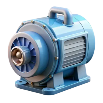 a blue pump with a white background
