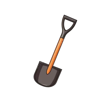 a shovel on a white background