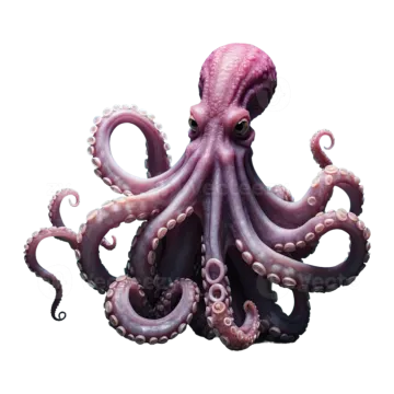 an octopus with tentacles on white background