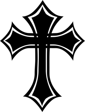 a black and white cross