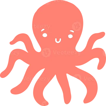 a pink octopus with an open mouth