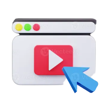 a video player icon with an arrow pointing up