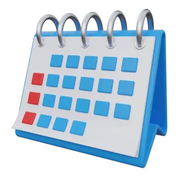 a calendar on a white background