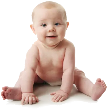 a baby is sitting on the floor and smiling