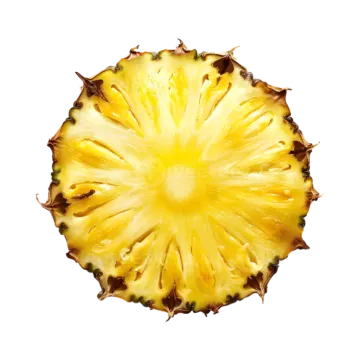 a sliced pine fruit on a white background