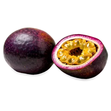 a passion fruit cut in half