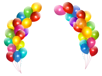 a bunch of balloons on a white background